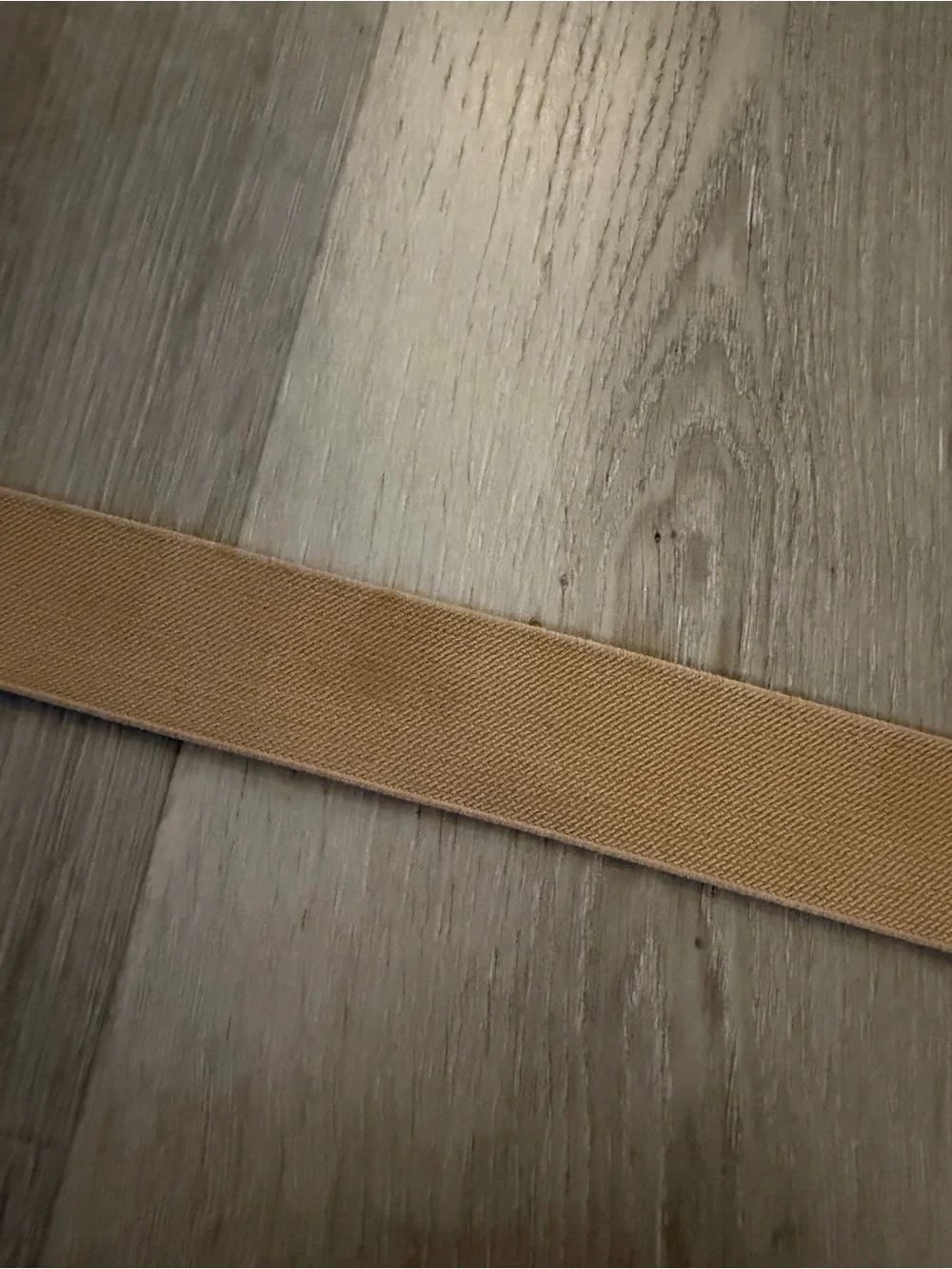 Elastic Tan Waist Belt with Gold Horsebit Accent